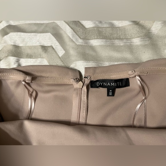 NWOT DYNAMITE Off-shoulder taupe wedding party dress - Picture 2 of 4